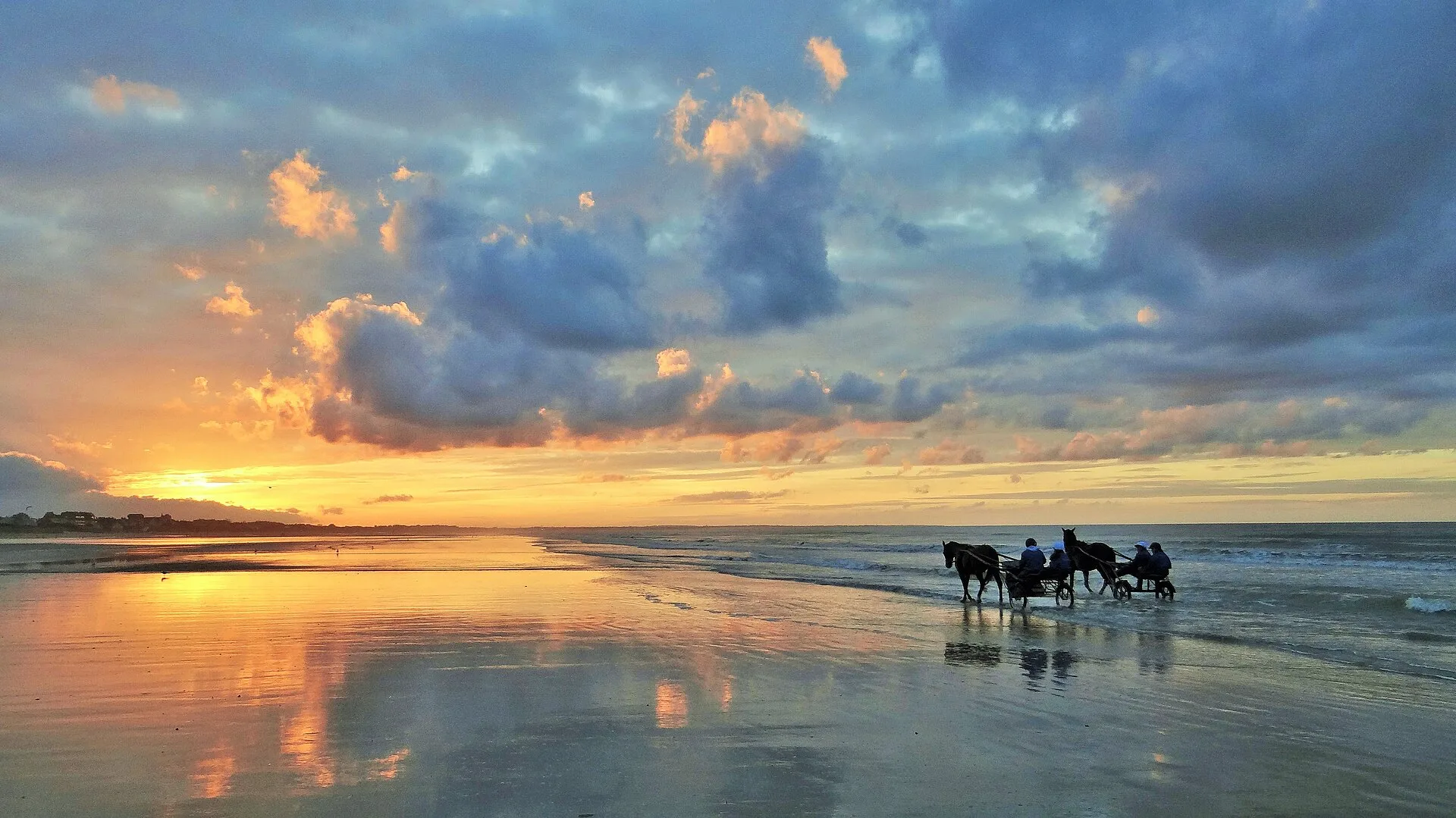 Cabourg beach at sunset, Normandy