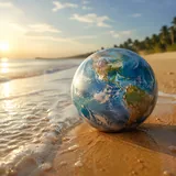Globe terrestre, destinations de surf dans le monde