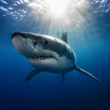 Faune marine, requin dans l'océan profond