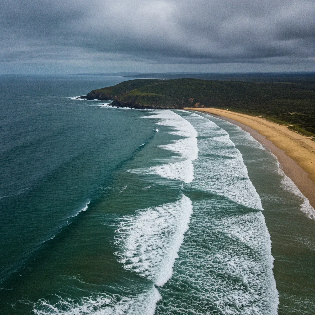 Organised swell lines seen from above