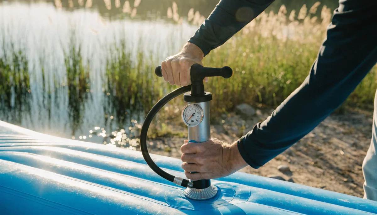 Pump for inflating an inflatable paddleboard