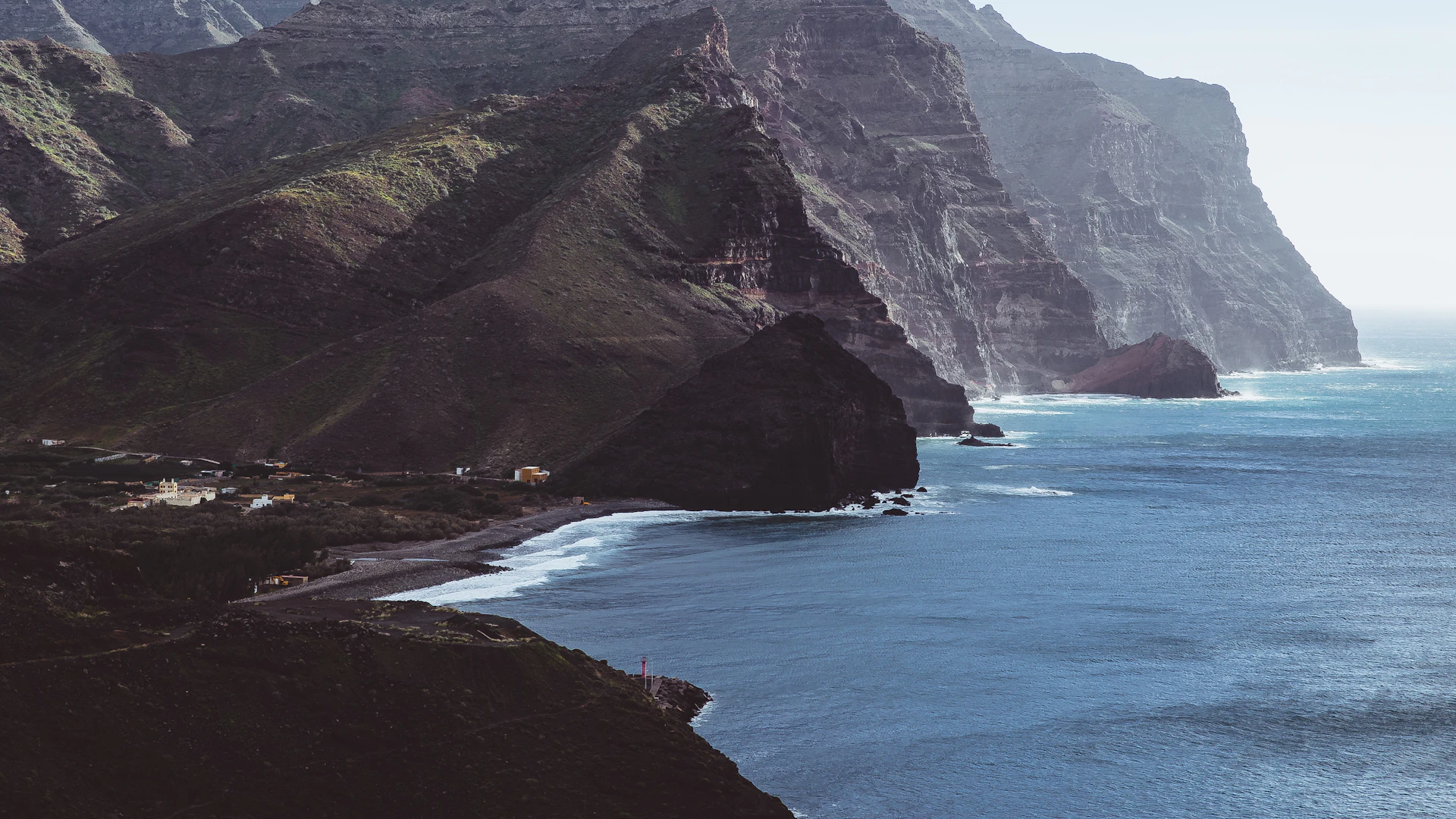 Steep volcanic coastline in the north of Gran Canaria