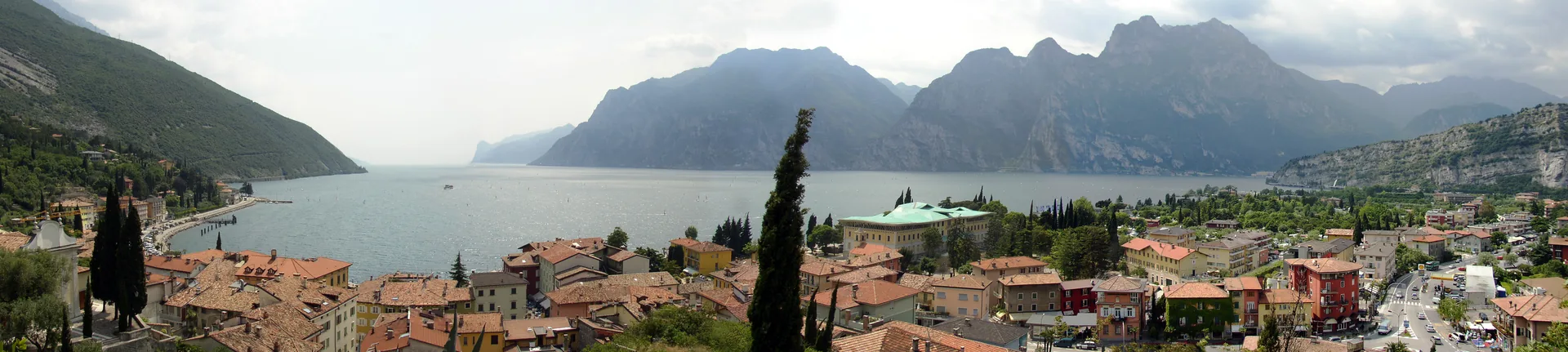 Panorama of Lake Garda from Torbole looking south