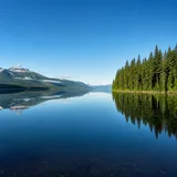 Watersports spot on a lake amid wild nature