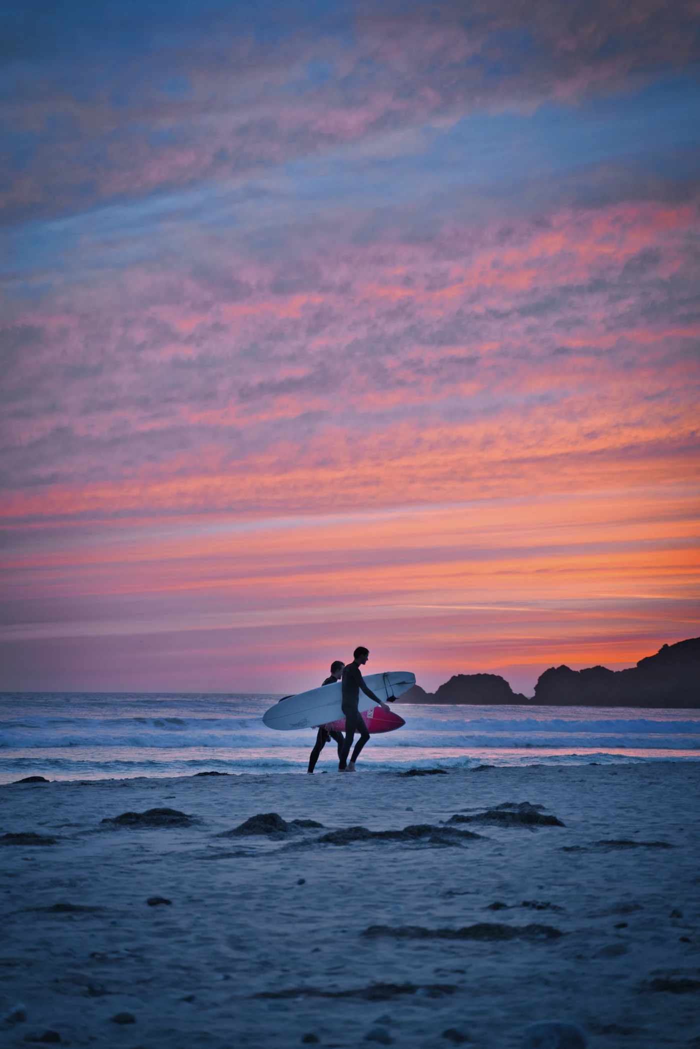 Surfeurs à Lostmarc'h, Crozon