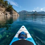 SUP paddle on flat touring water