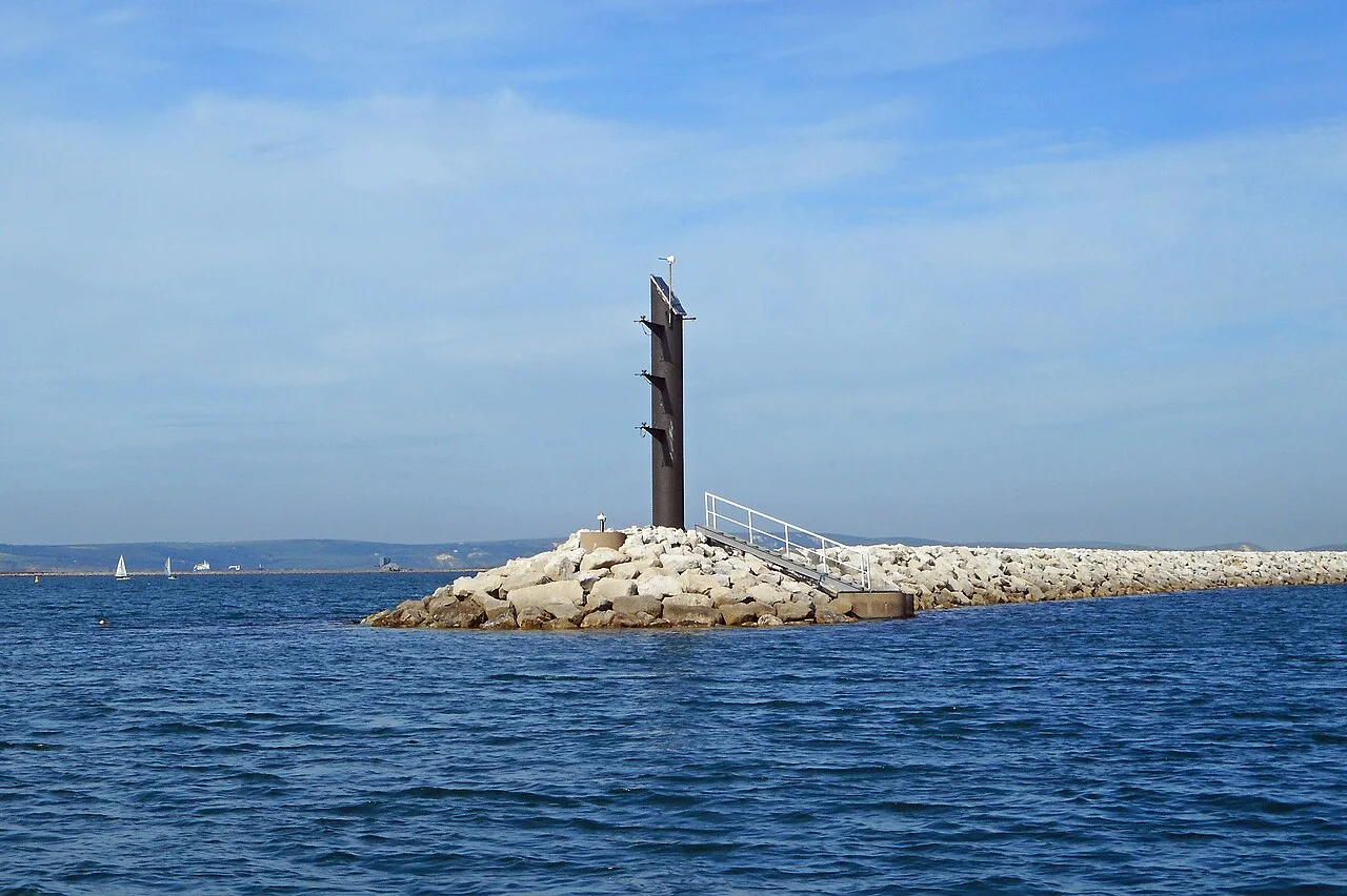 Portland Marina and the breakwater at Portland Harbour, Dorset