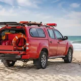 Emergency rescue vehicle on a beach