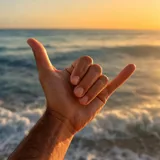 Shaka sign, surf lifestyle spirit