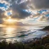 Surf weather in partly cloudy conditions