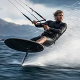 Velocidad y potencia en acción de kite foil