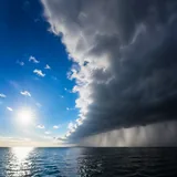 Changeable weather, sun and rain