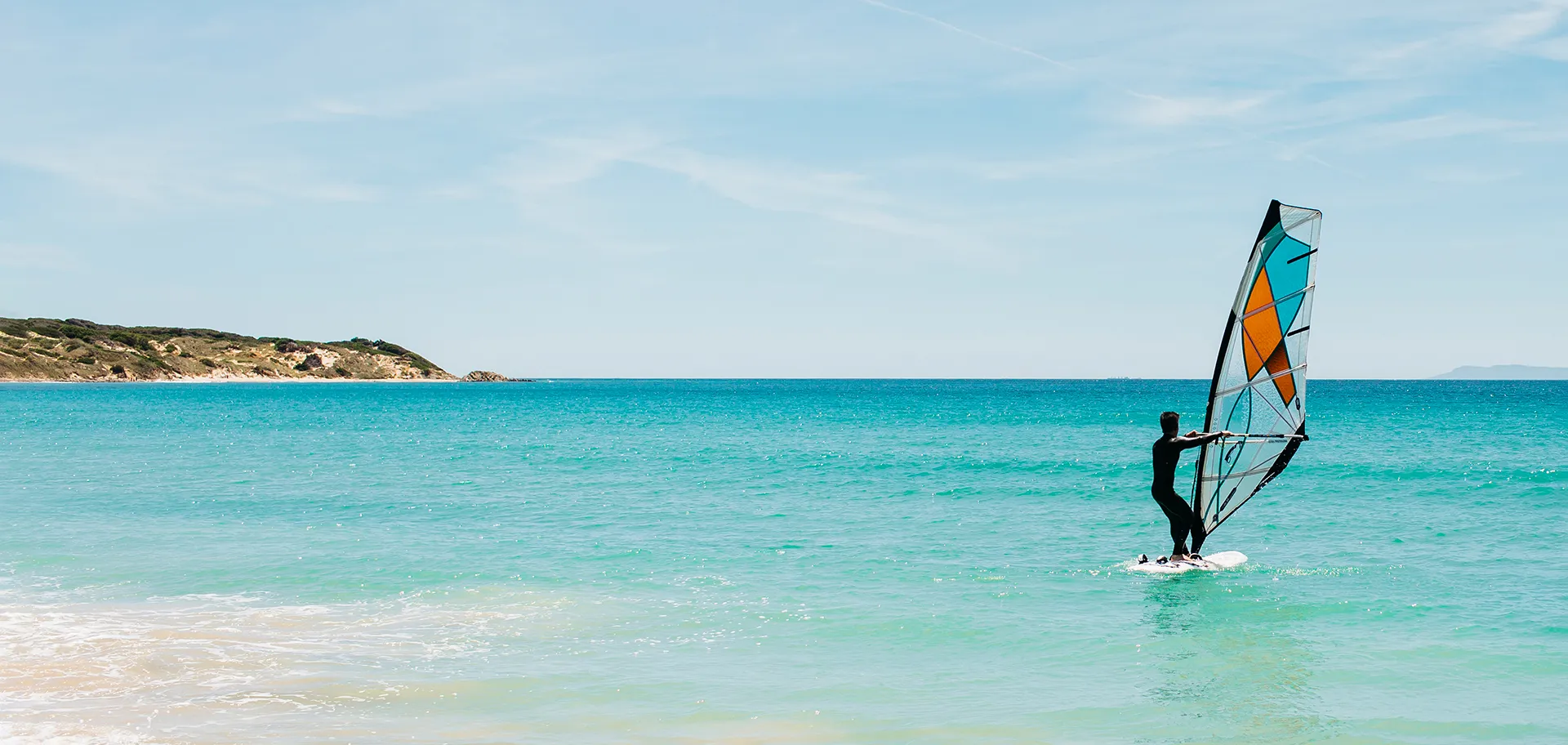 Windsurfer on a turquoise sea